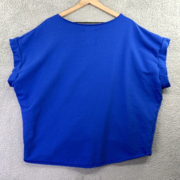 GAELLE BONHEUR PARIS Sweatshirt Womens OS Blue Oversized Slouchy Pullover - Picture 7 of 12